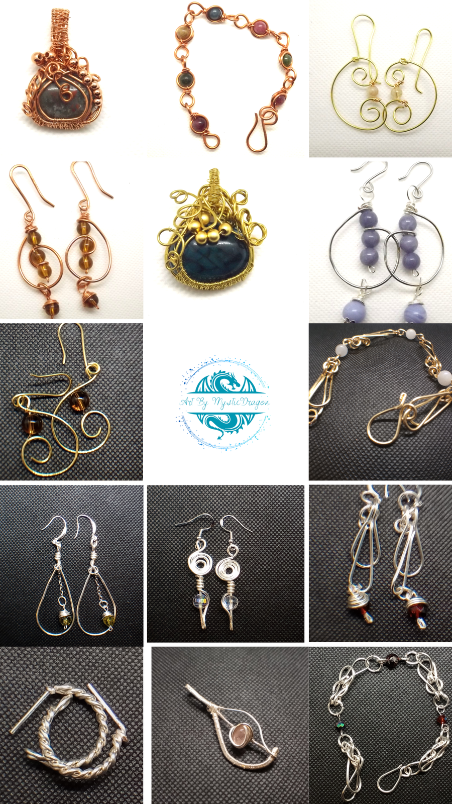 Wire wrapped jewellery