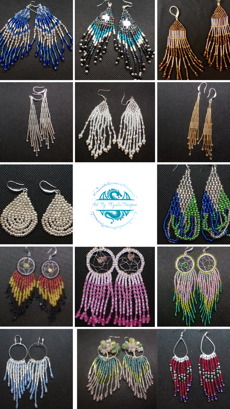 Hand-sewn Beaded Earrings