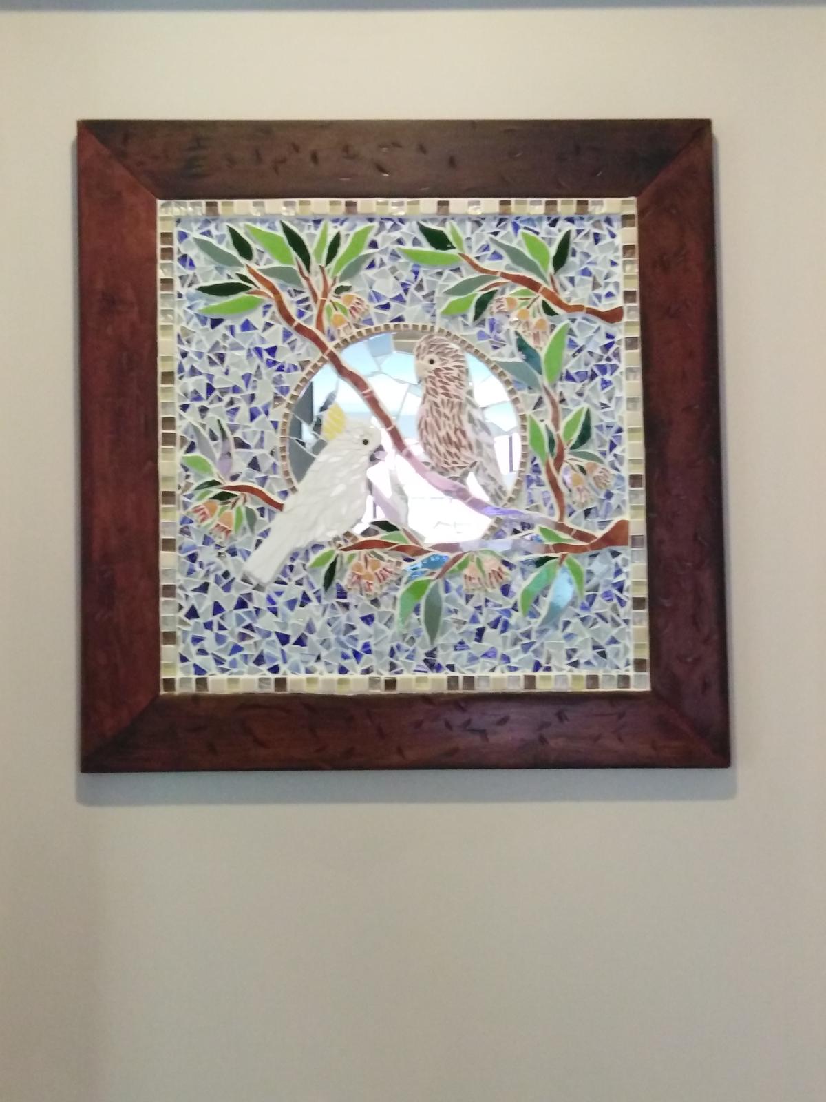 Cockeys with Centre mirror mosaic with Jarrah frame