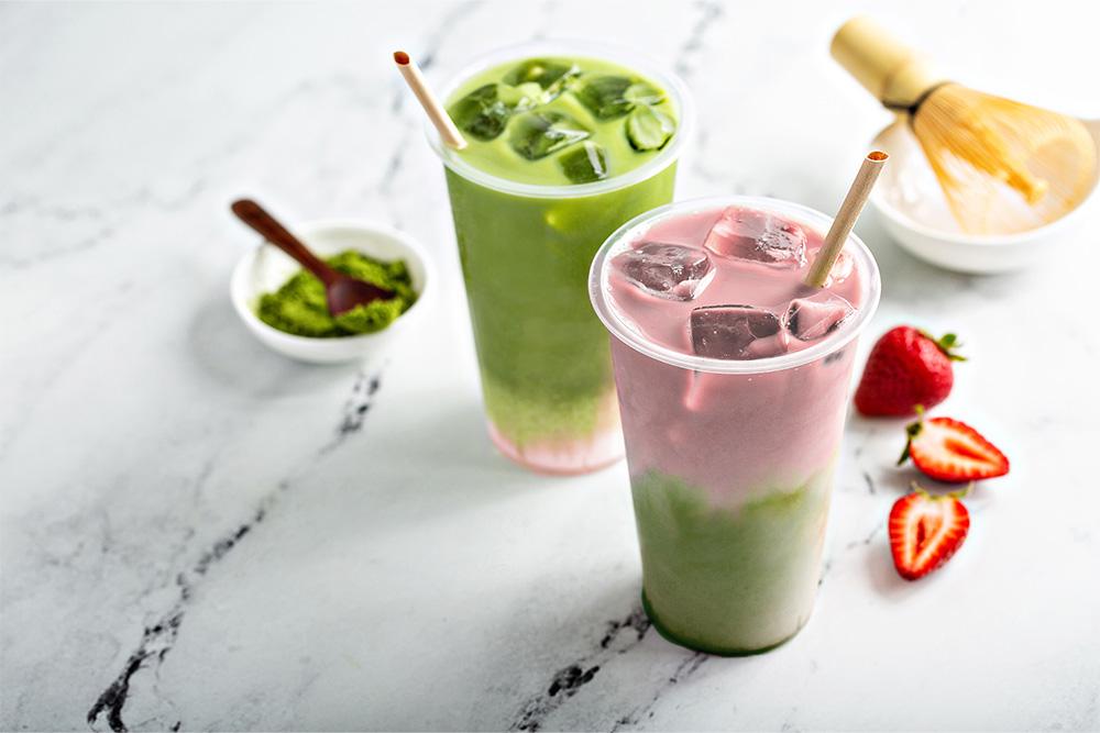 Ice Strawberry Matcha Latte