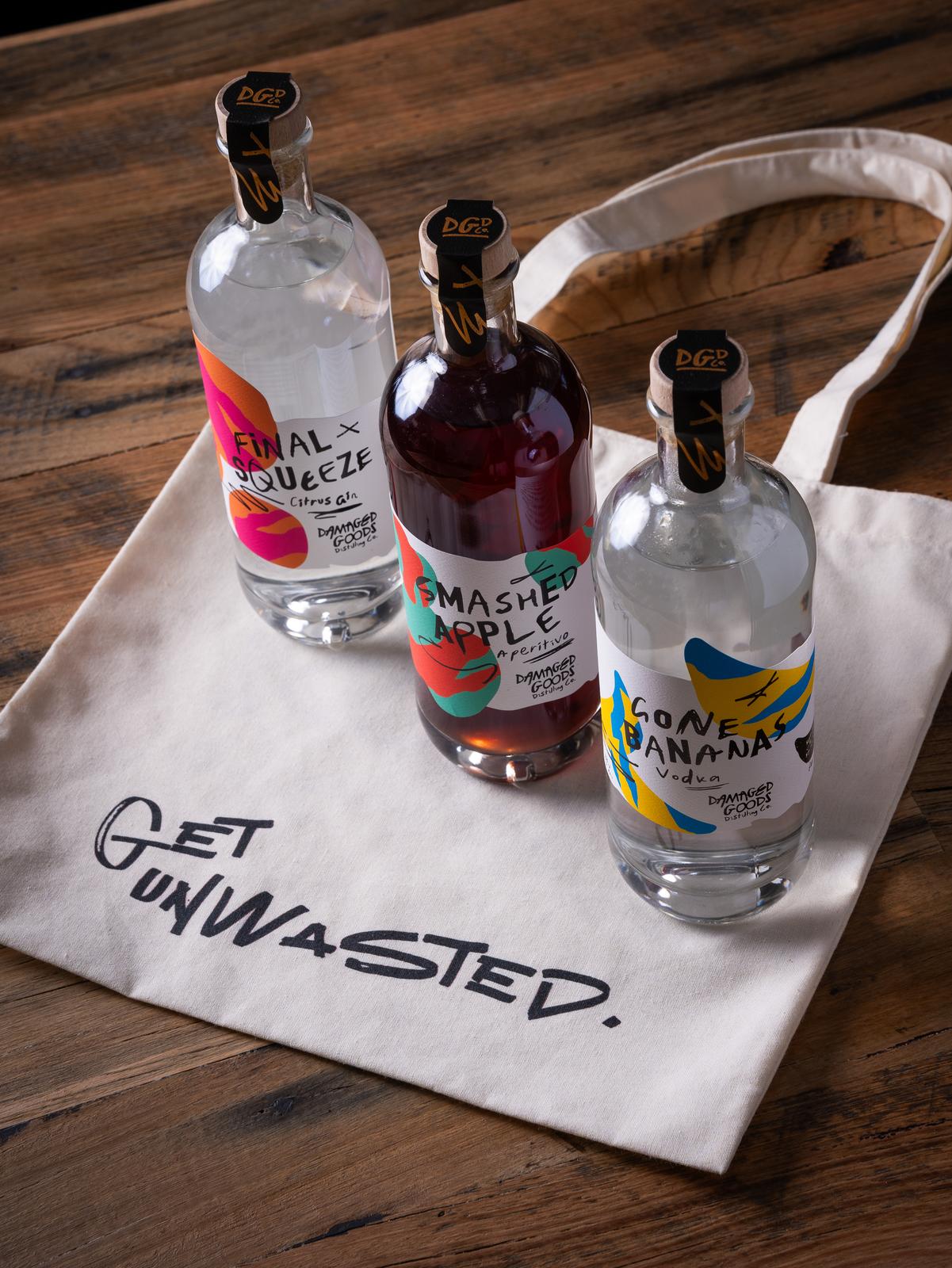 bottles on bag