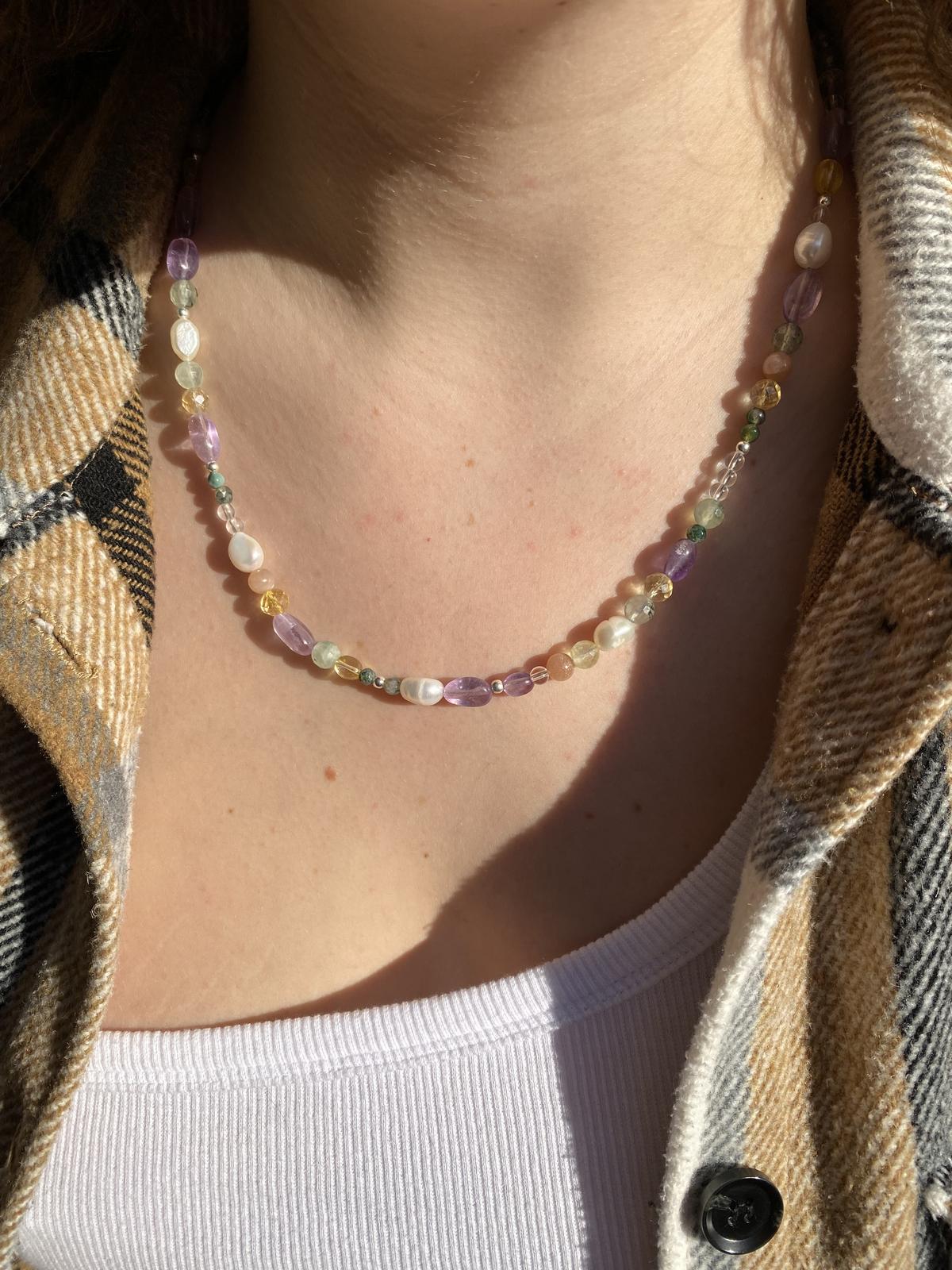 Gemstone 925 silver necklace