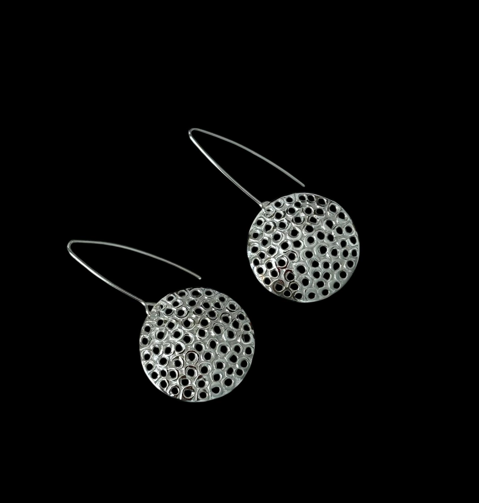 Silver earrings from precious metal clay
