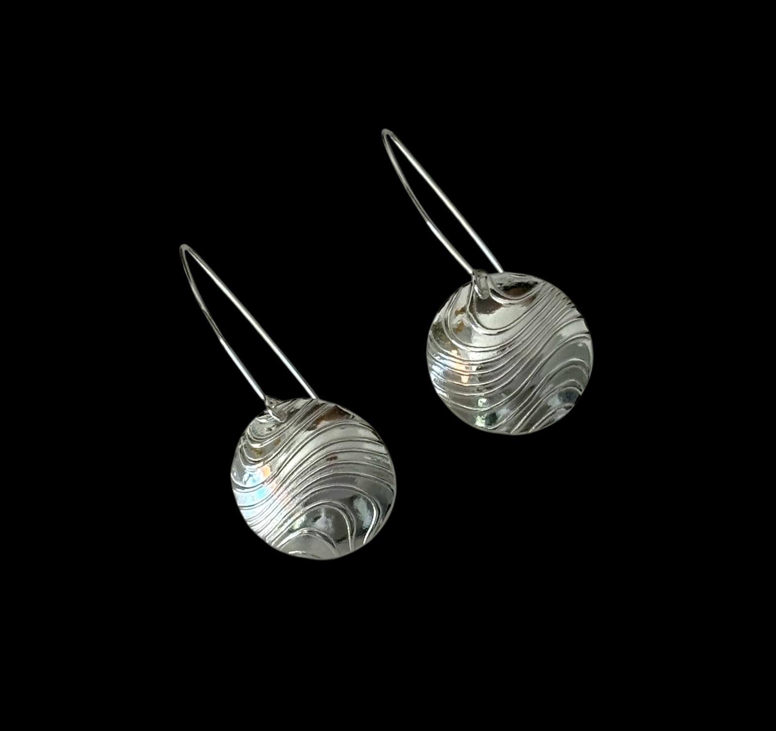 Silver earrings from precious metal clay