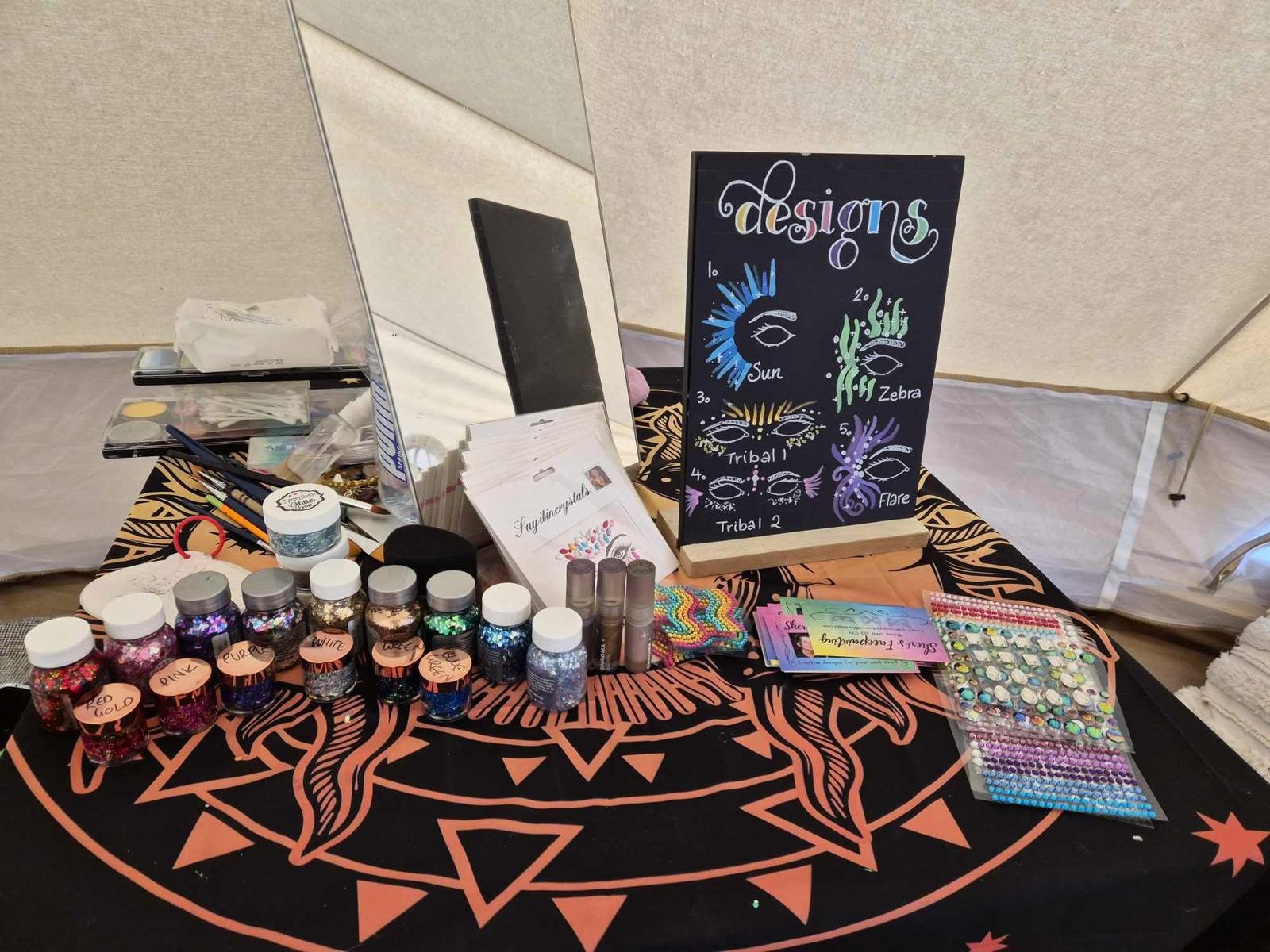 Face Painting, Glitter Art, and Gems