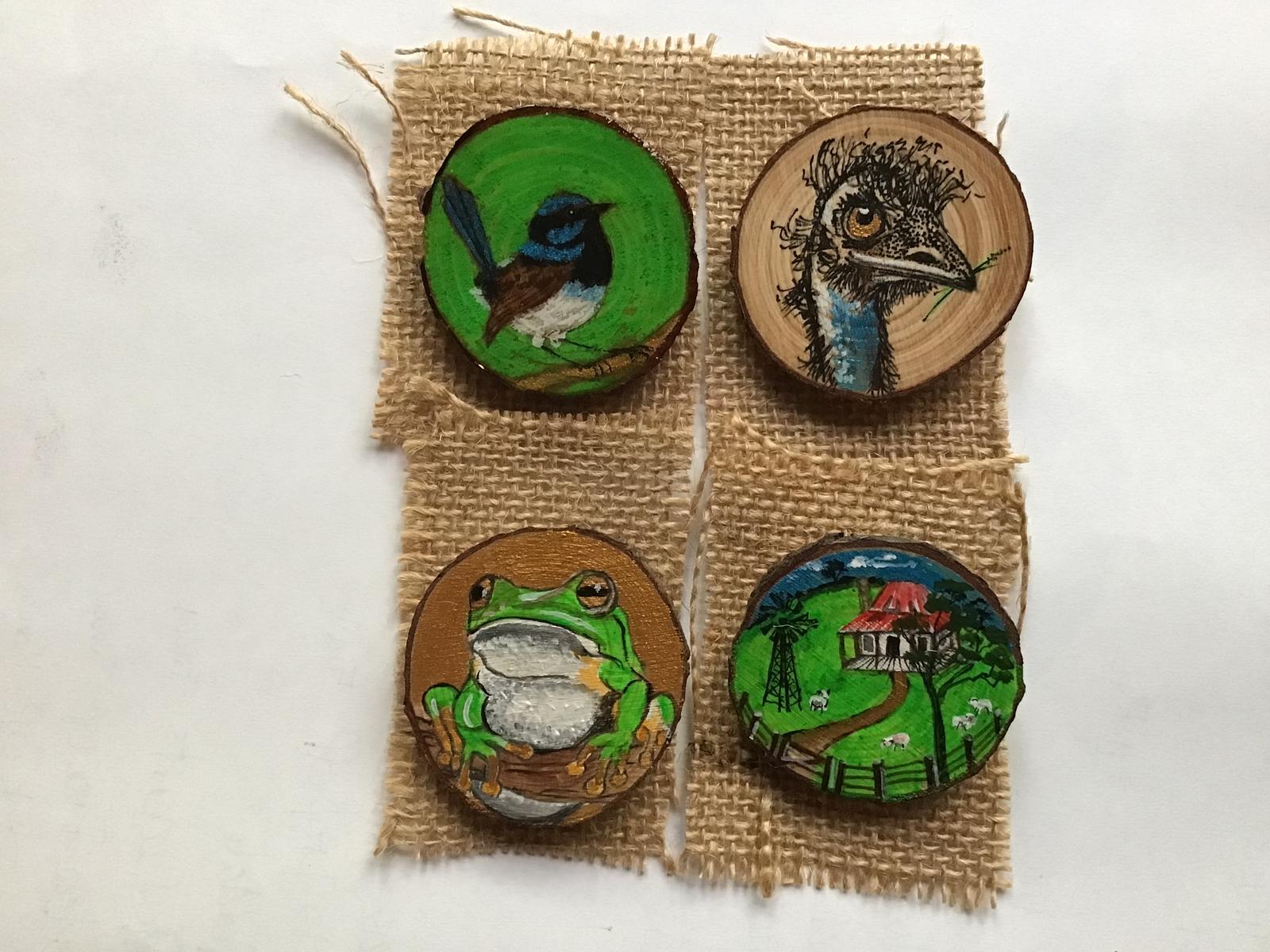 Hand painted brooches