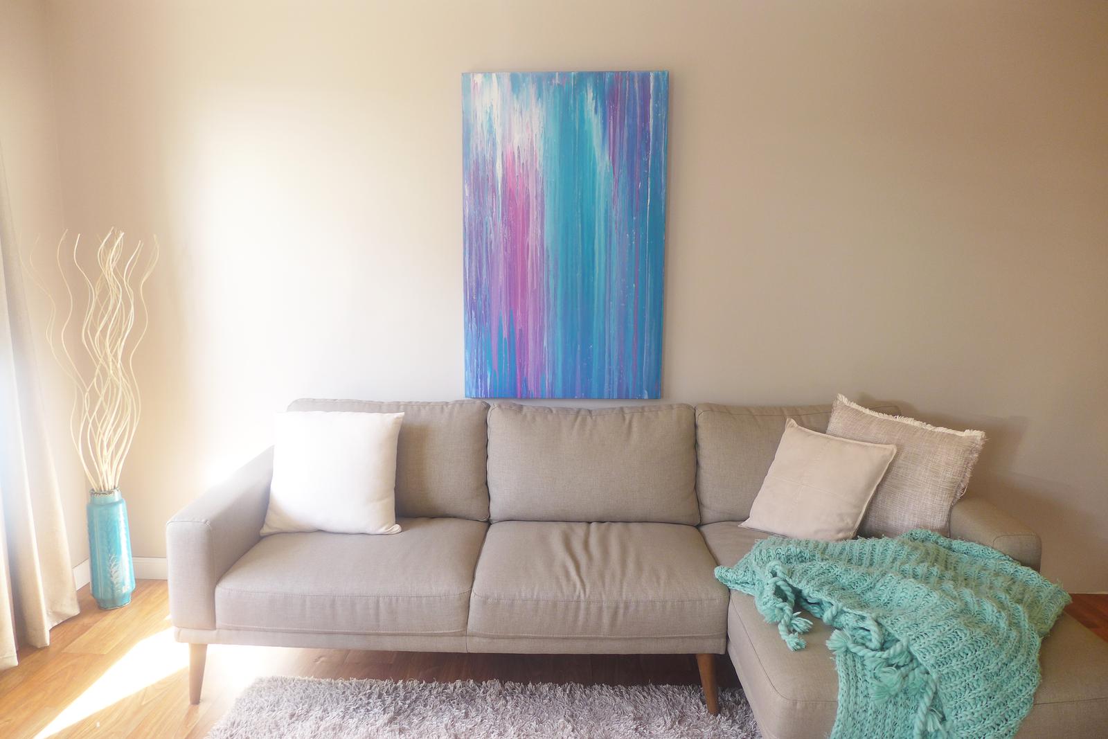 Abstract Art painting "Turquoise Rain"