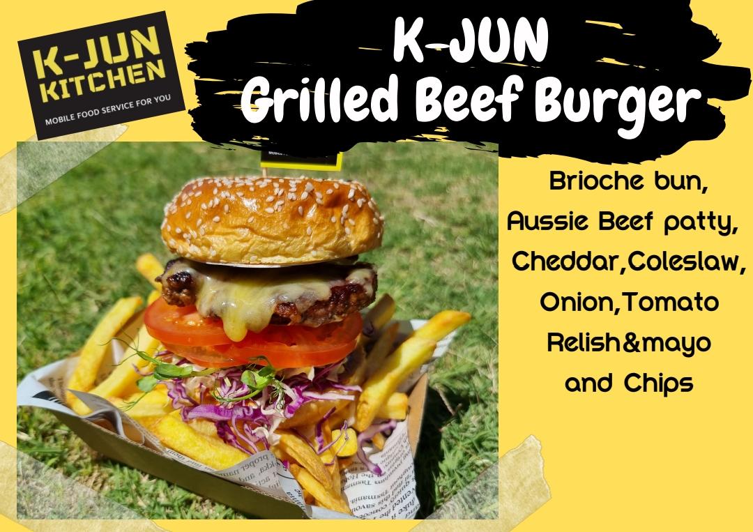 Grilled beef burger