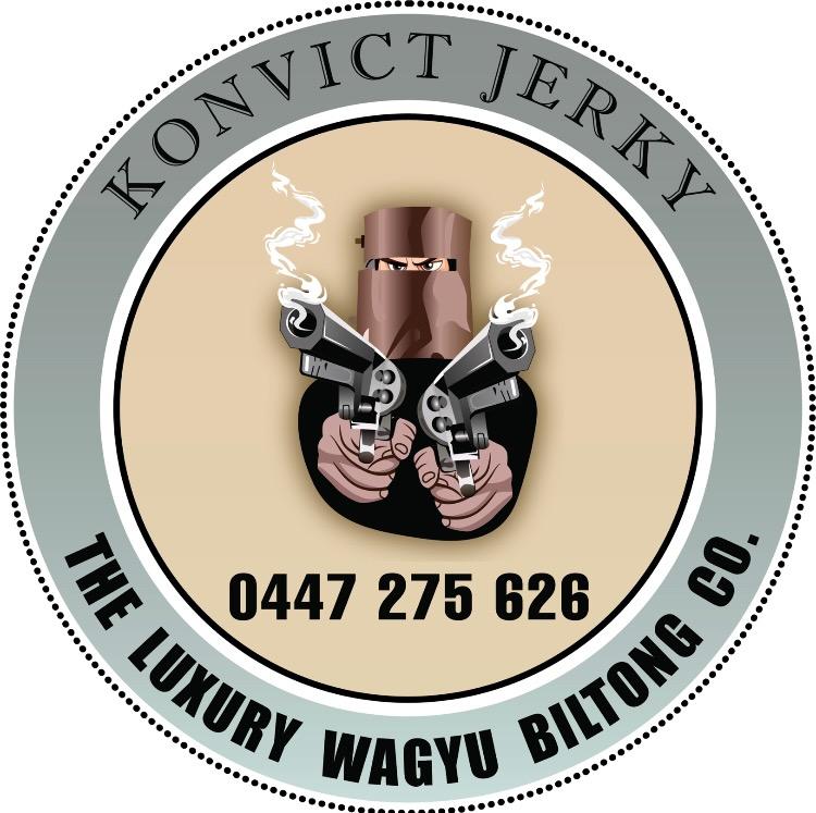 KONVICT JERKY  standard logo with contact details