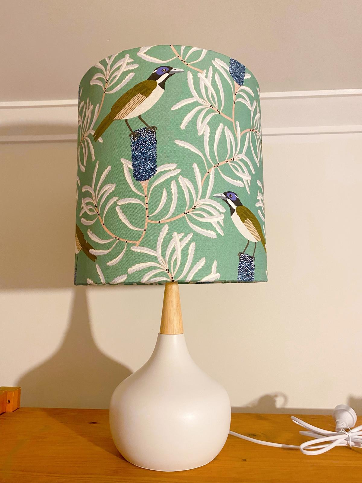 Handmade lampshade using Australian fabrics