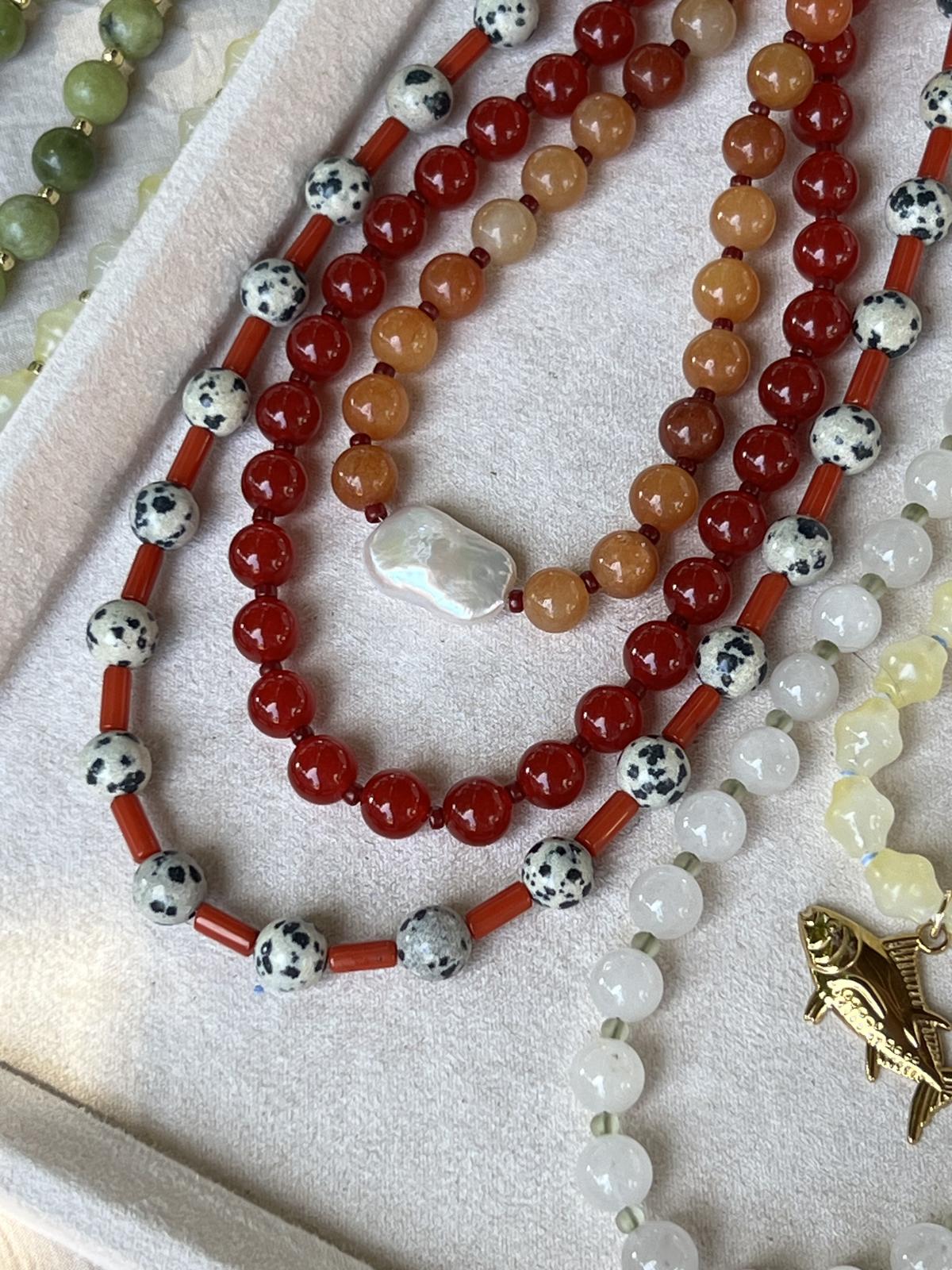 Beaded gemstone necklaces