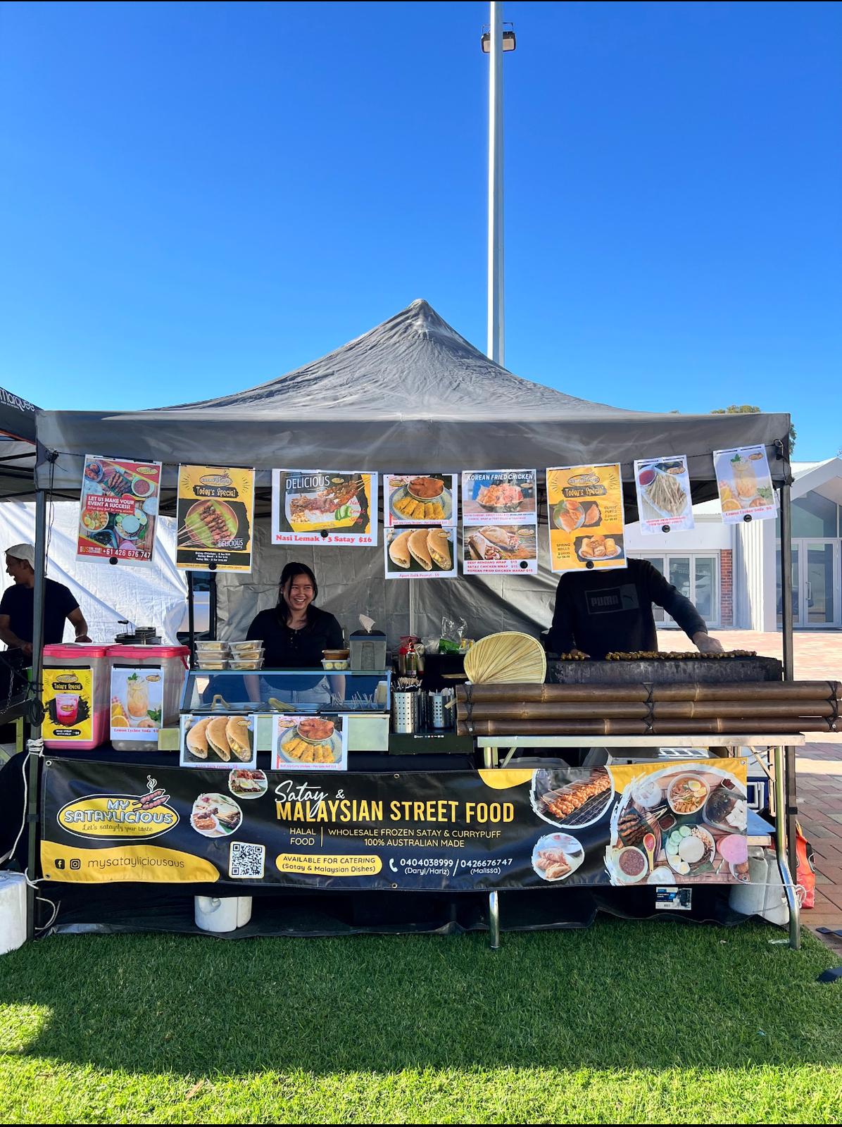 My Sataylicious live charcoal grill Satay