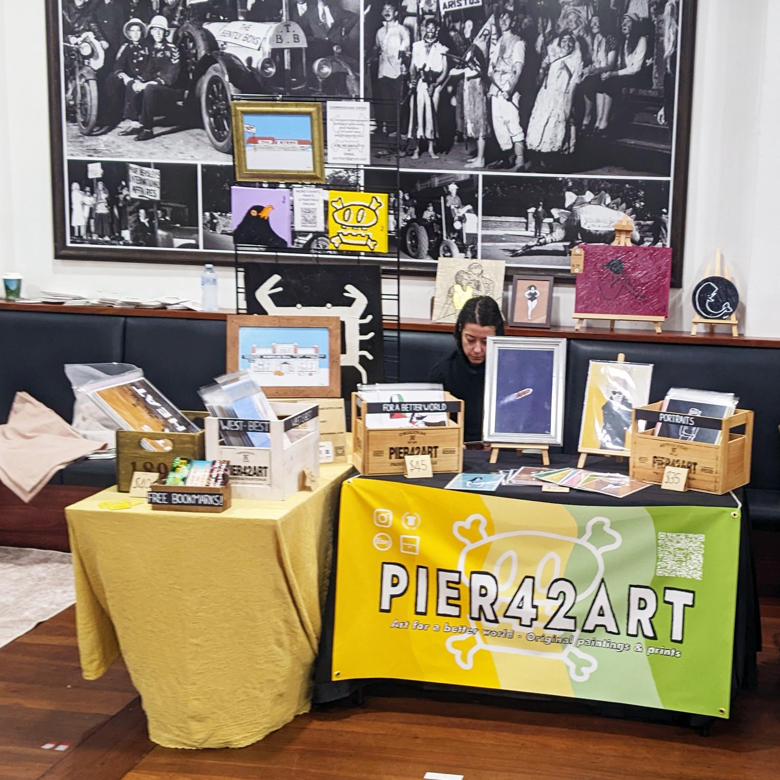 Applying the finishing touches to my stall. First time at Upmarket!