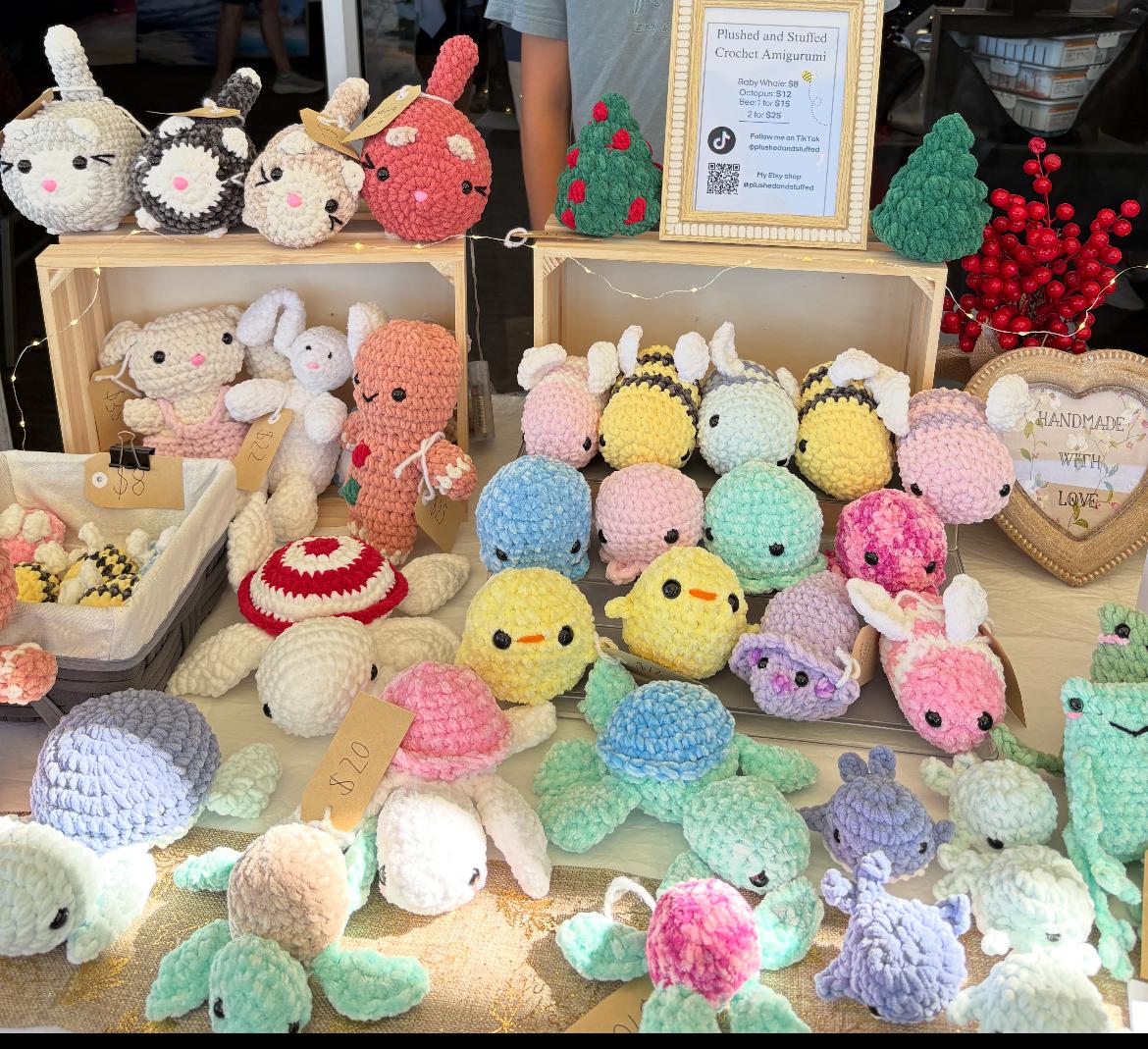 One of my crochet stalls for a Christmas market. 