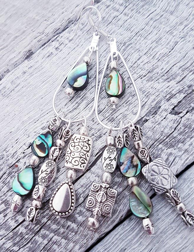 Handmade Abalone Silver Earrings