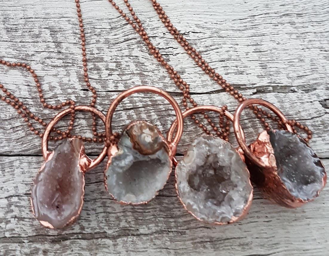 Handmade Agate Copper Necklace