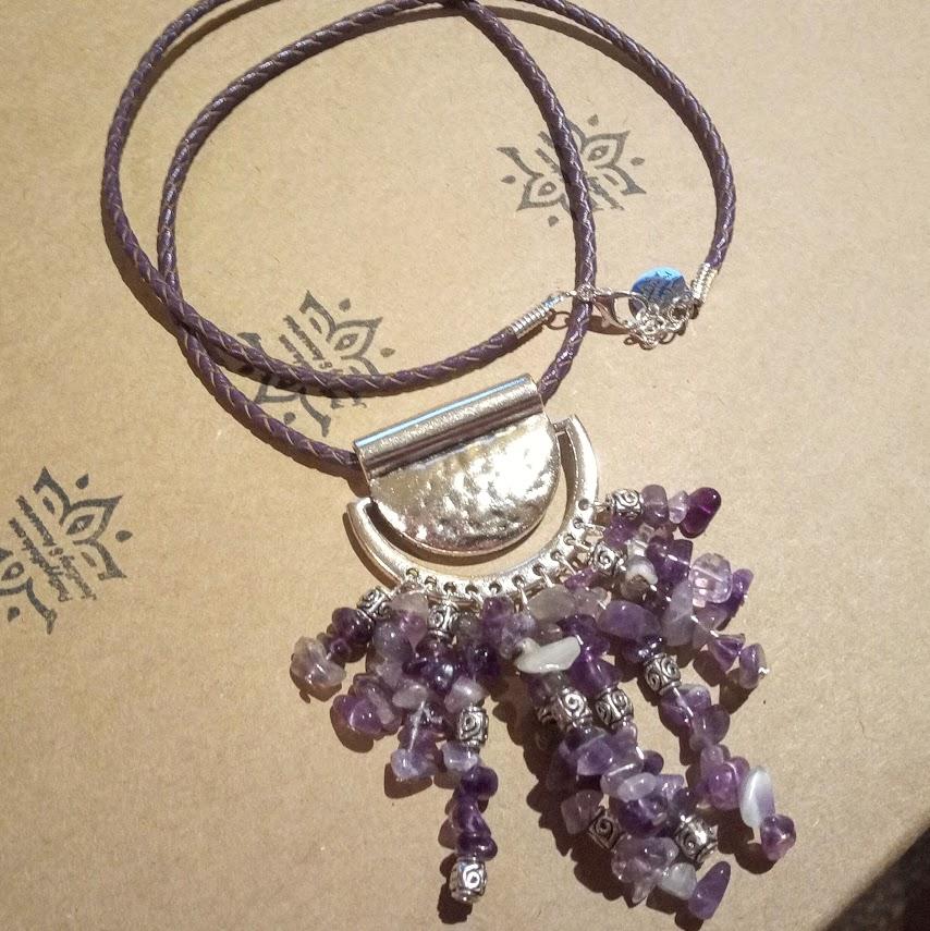 Amethyst Circle within a Circle Necklace