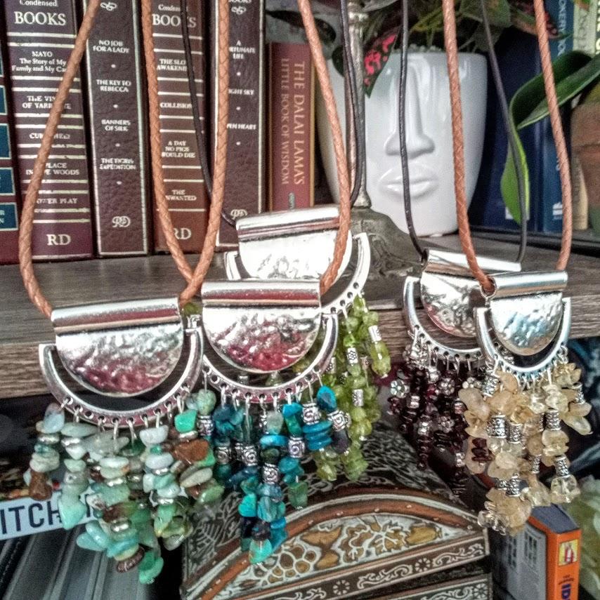 A selection Semi Precious Handmade Necklaces