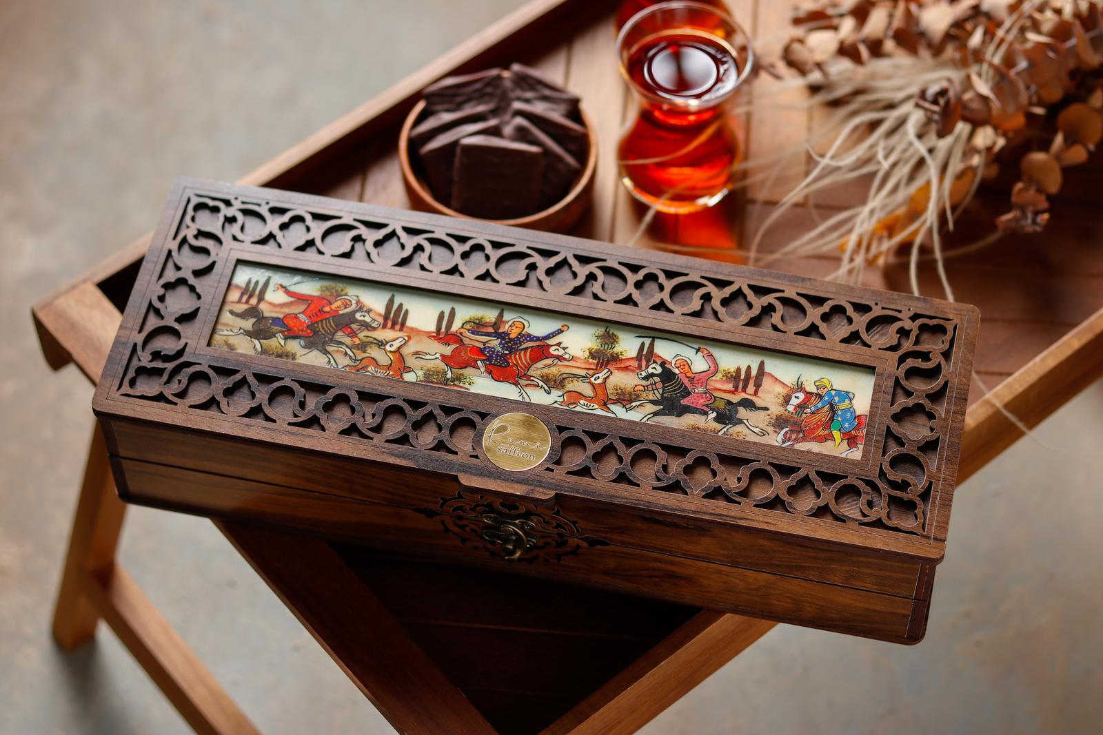 saffron wooden gift box
