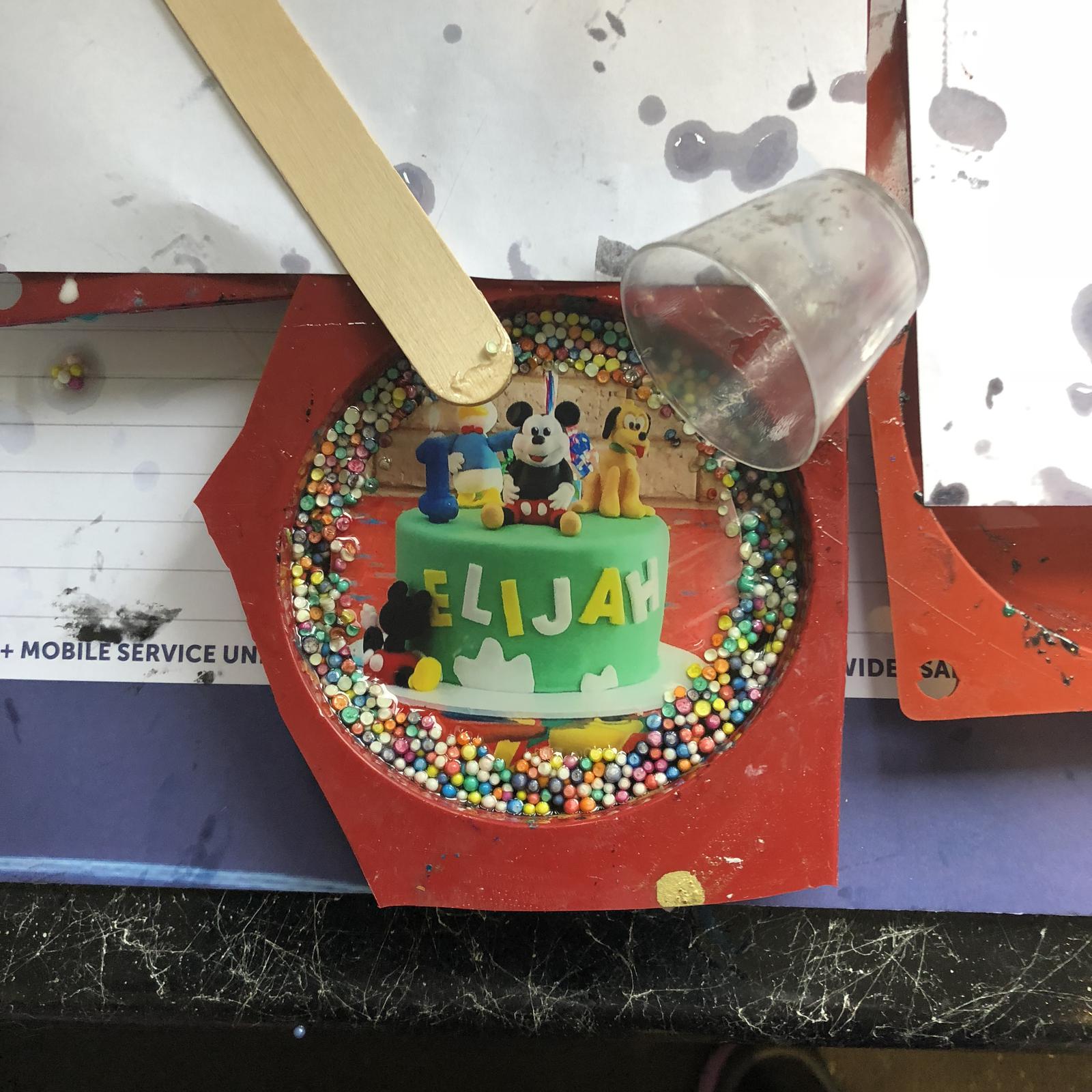 One of my coasters in the process of being made