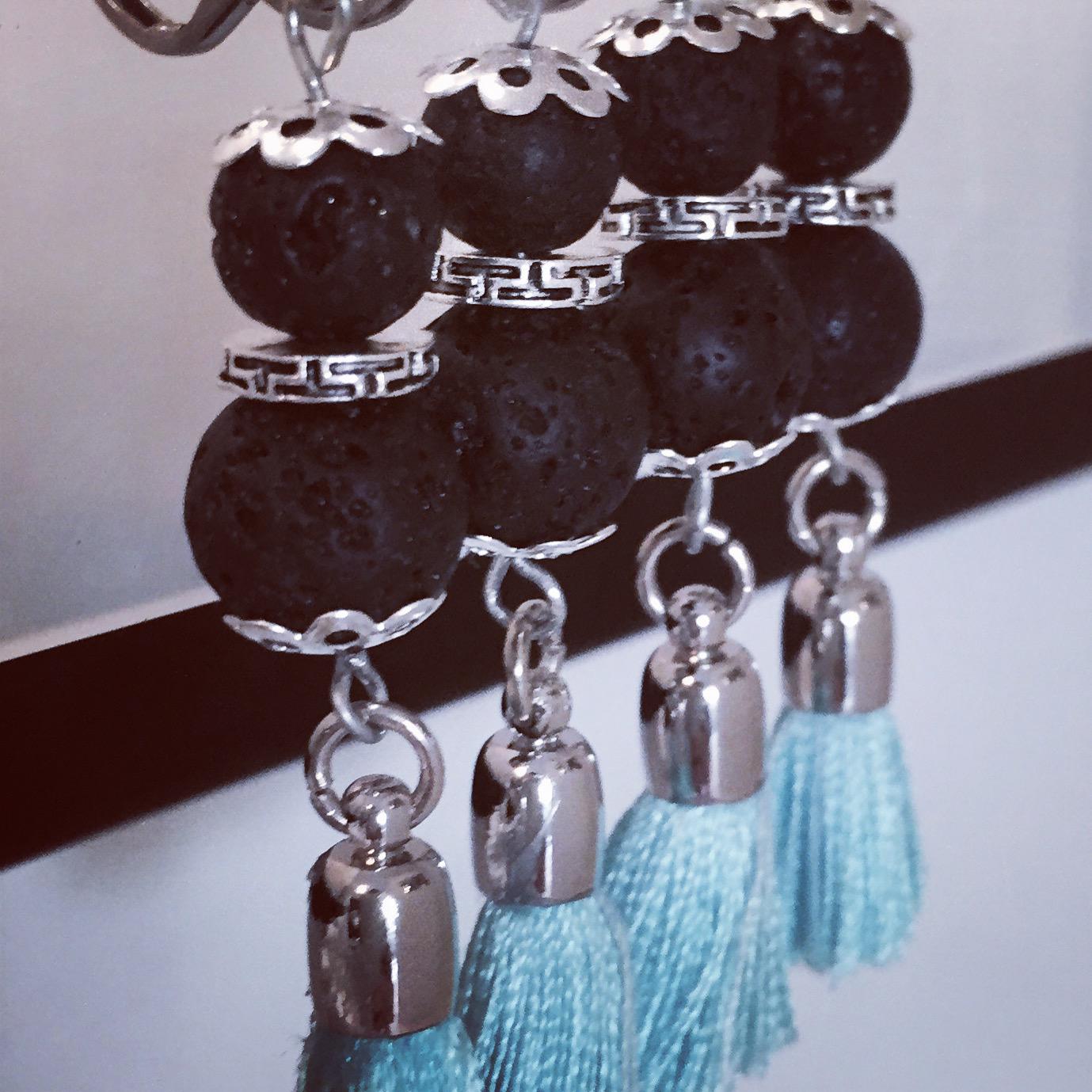 Lava Rock handmade earring
