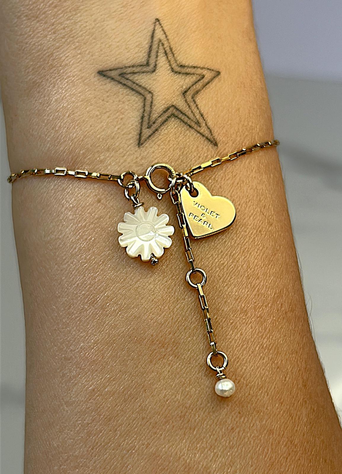 VIOLET & PEARL Daisy bracelet 
