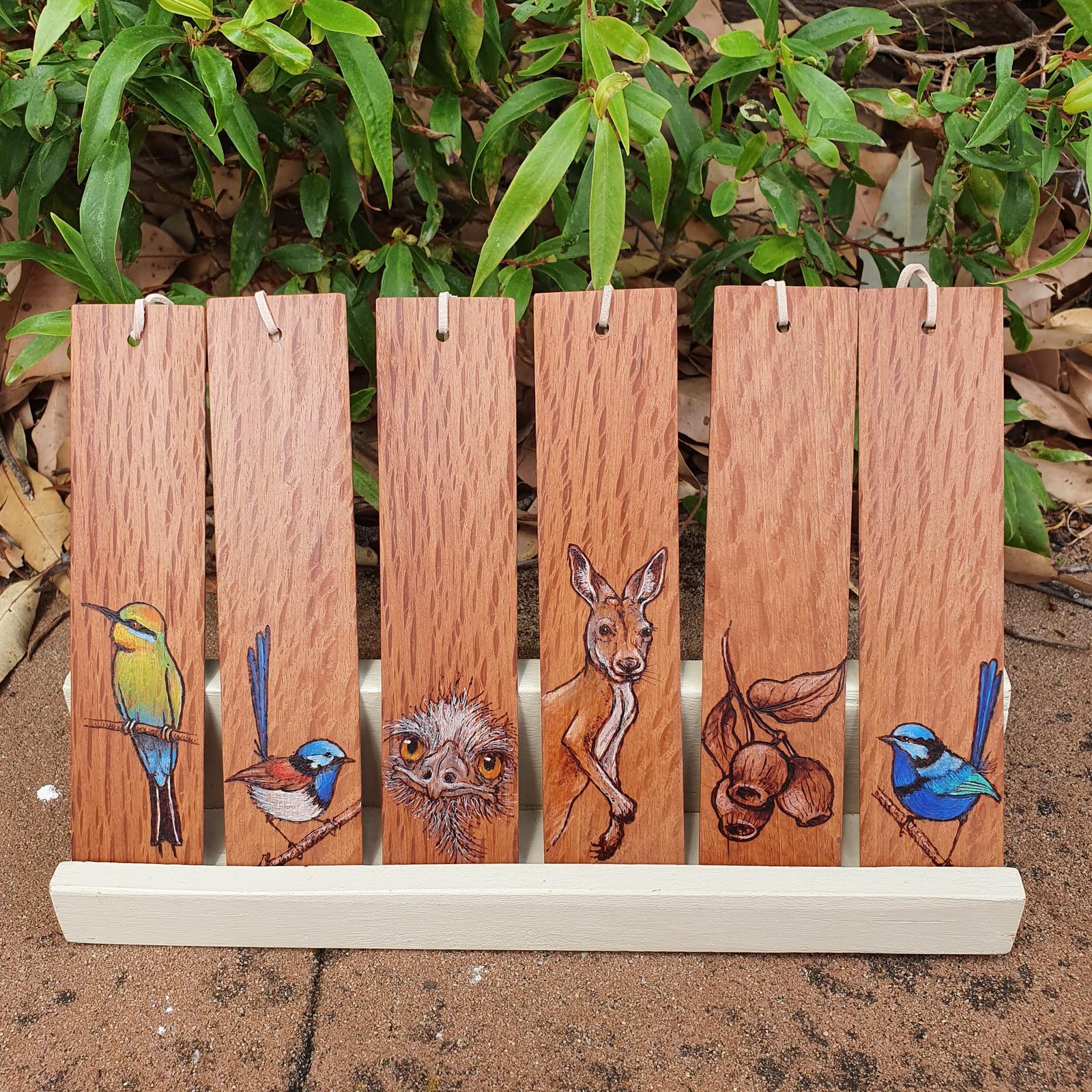 Handcrafted wooden bookmarks