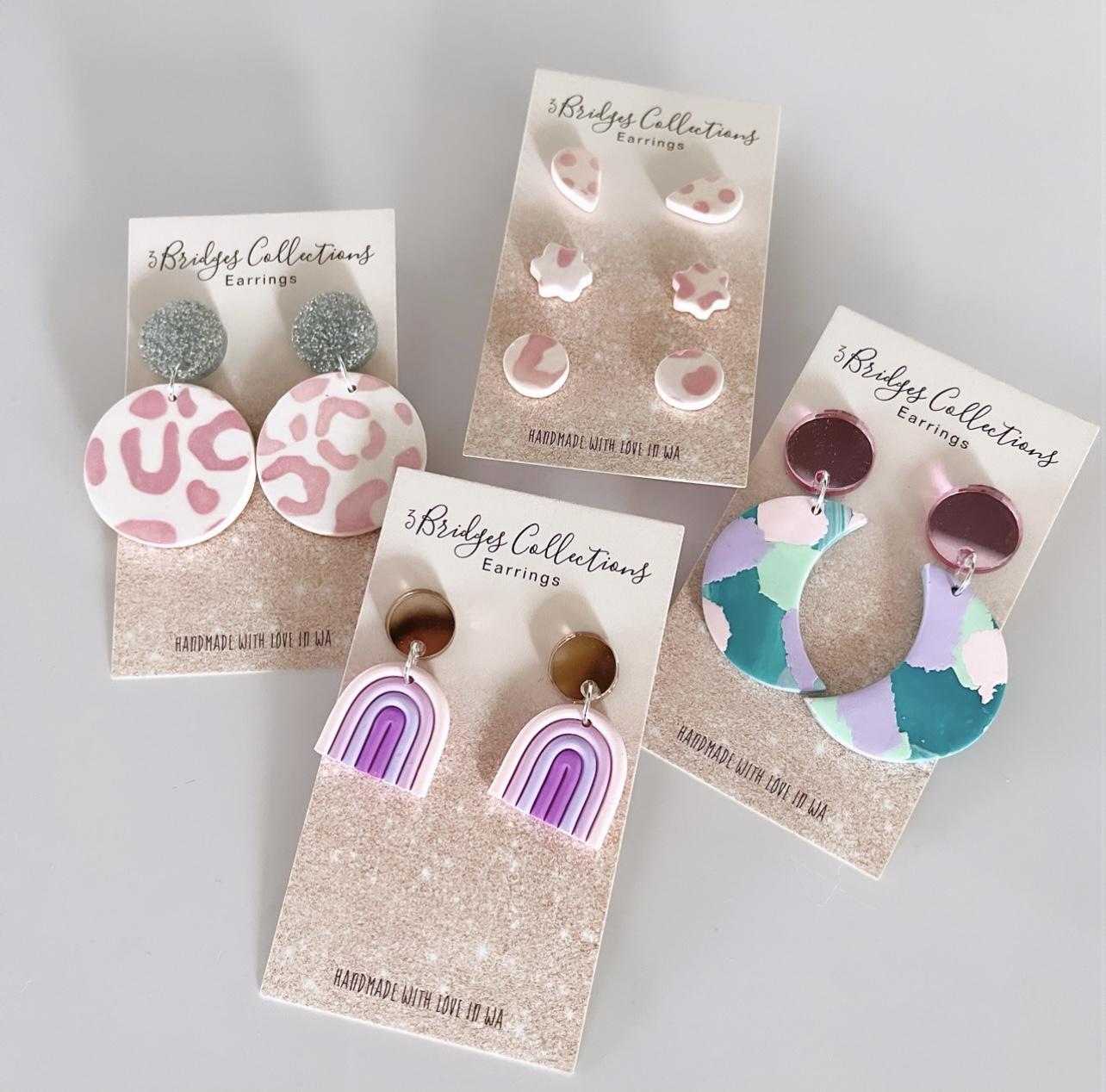 Polymer clay earrings ~ rain clouds purchased are donated to drought relief