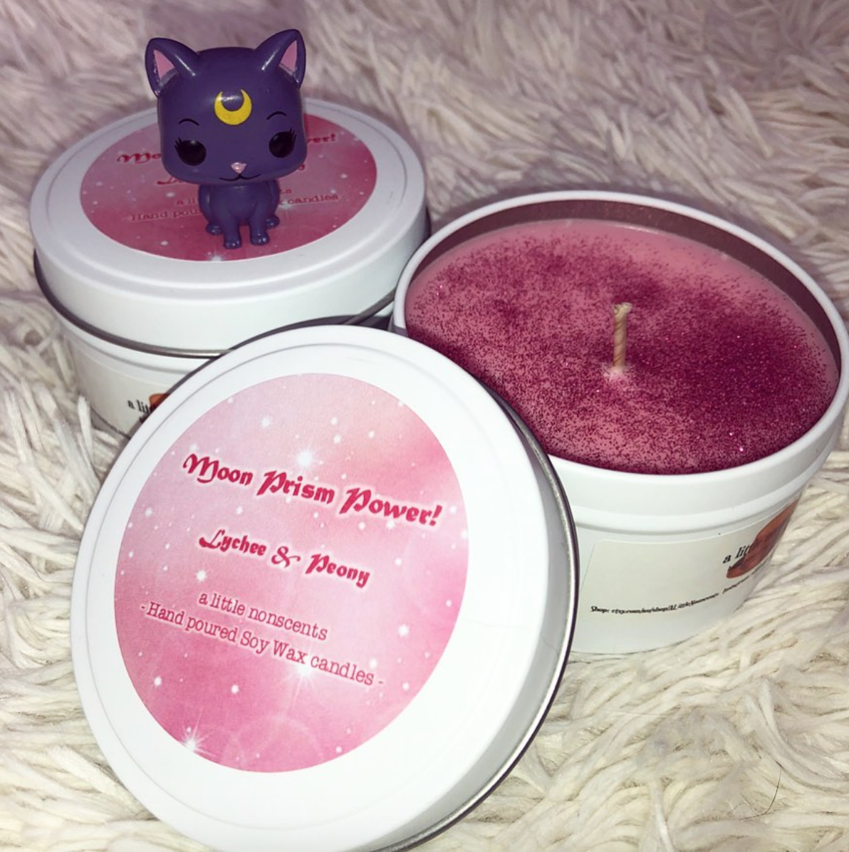 Moon Prism Power! Sailor Moon inspired Lychee & Peony soy-wax candle