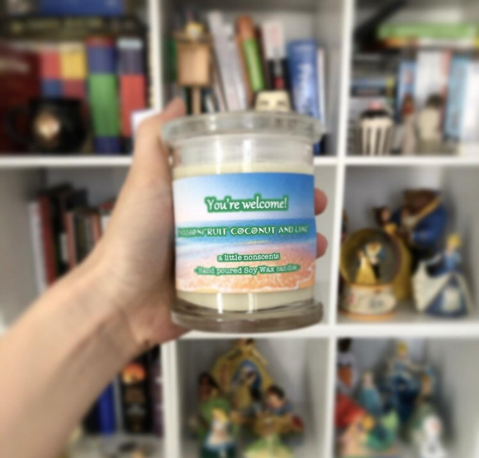 You're Welcome! Moana inspired candle