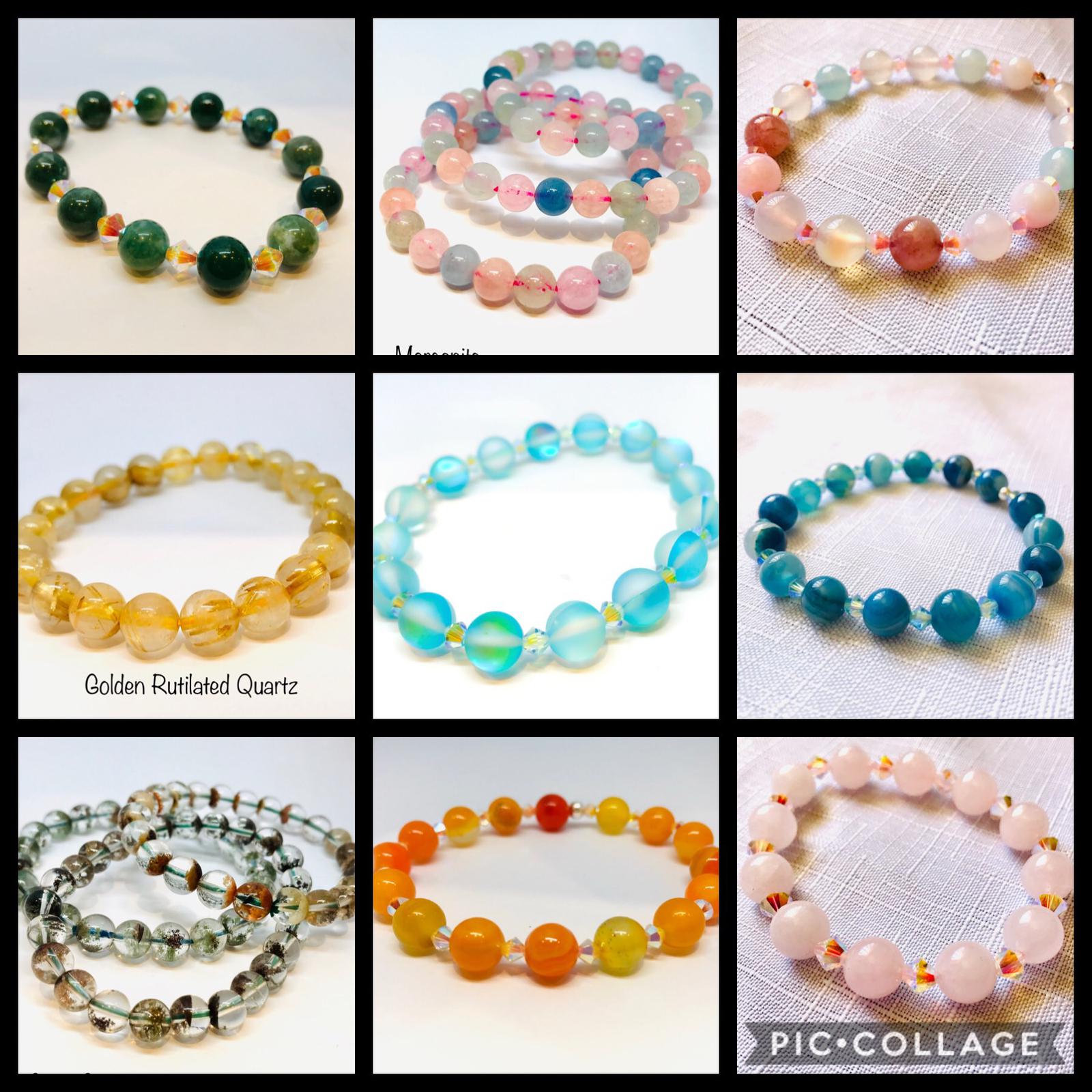 collage gemstone bracelets