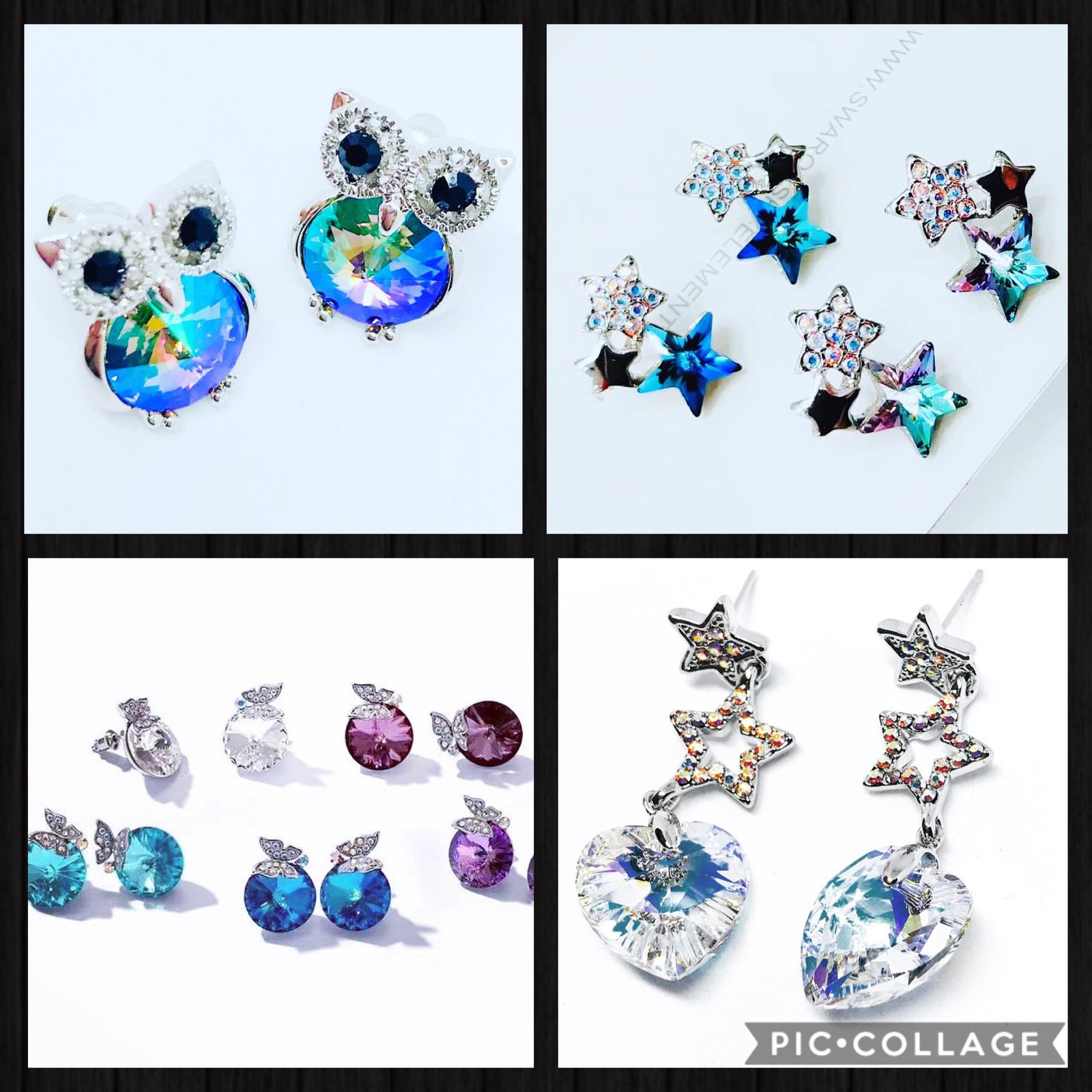 Collage Swarovski earrings