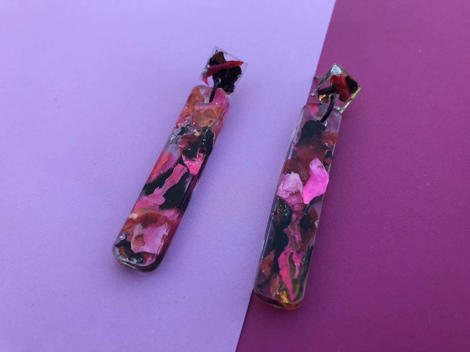 Purple shard resin dangles