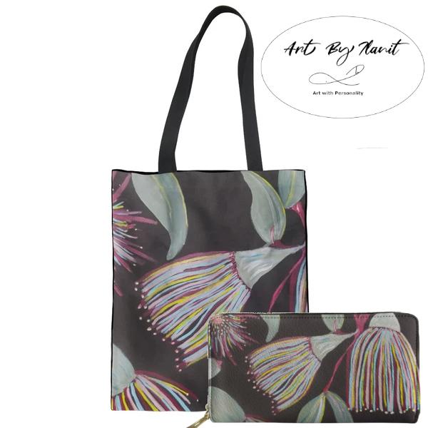 Art is printed on bags and wallets
