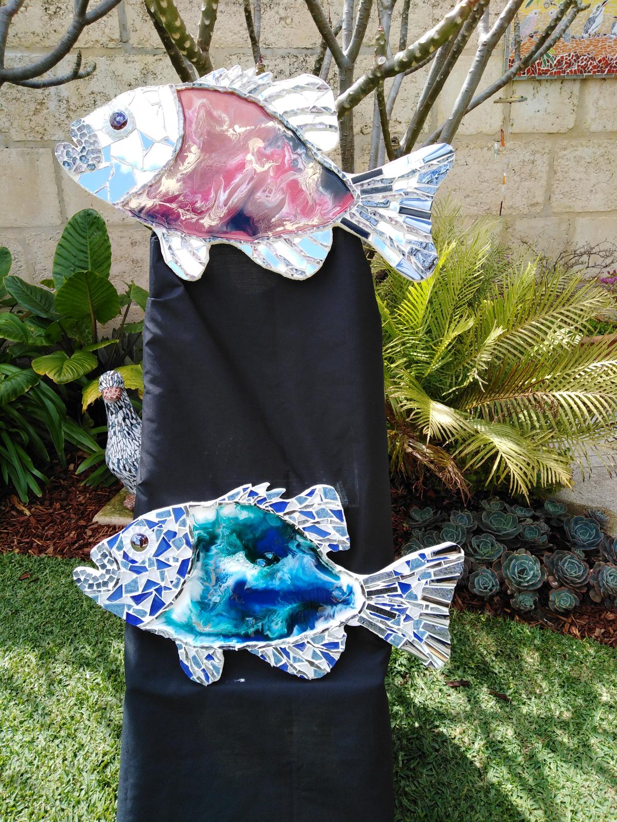 Resin and mosaic fish