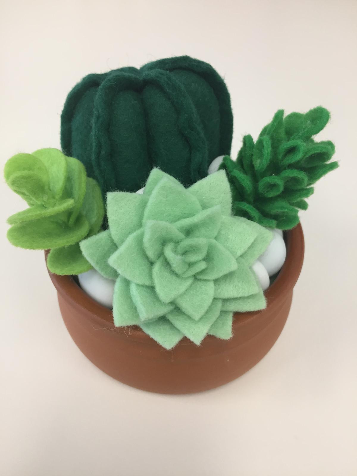 Felt cactus and succulent garden