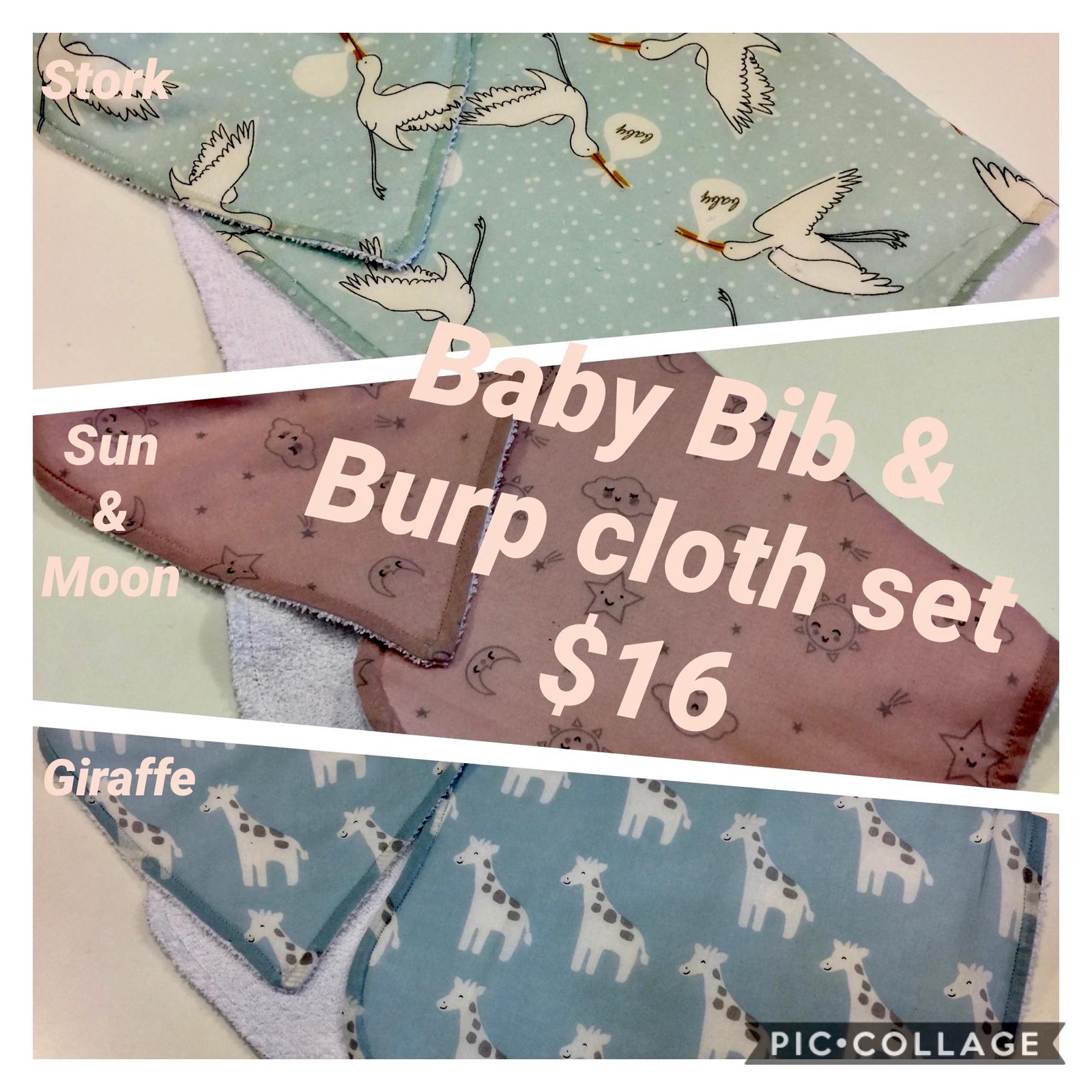 Bib and burp cloth set