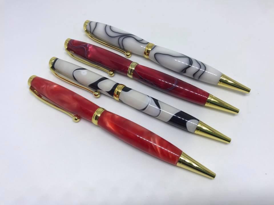 Turned acrylic pens