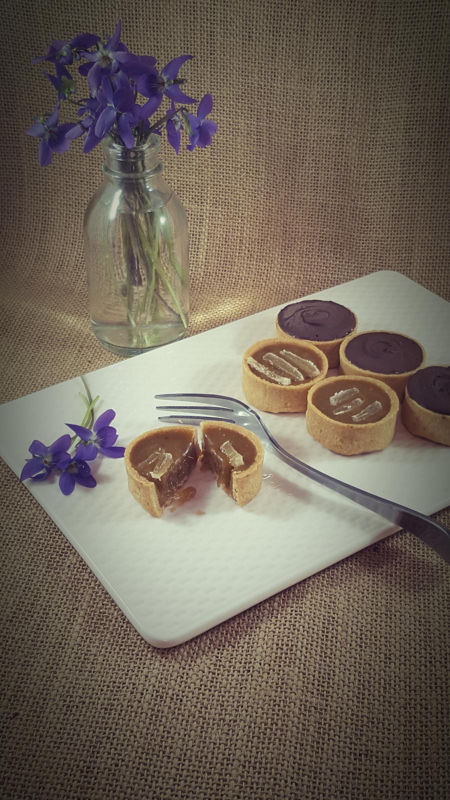 Choc caramel and Ginger tarts