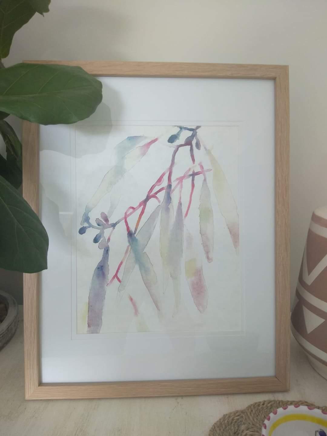 Aesthetic Australian art framed watercolour
