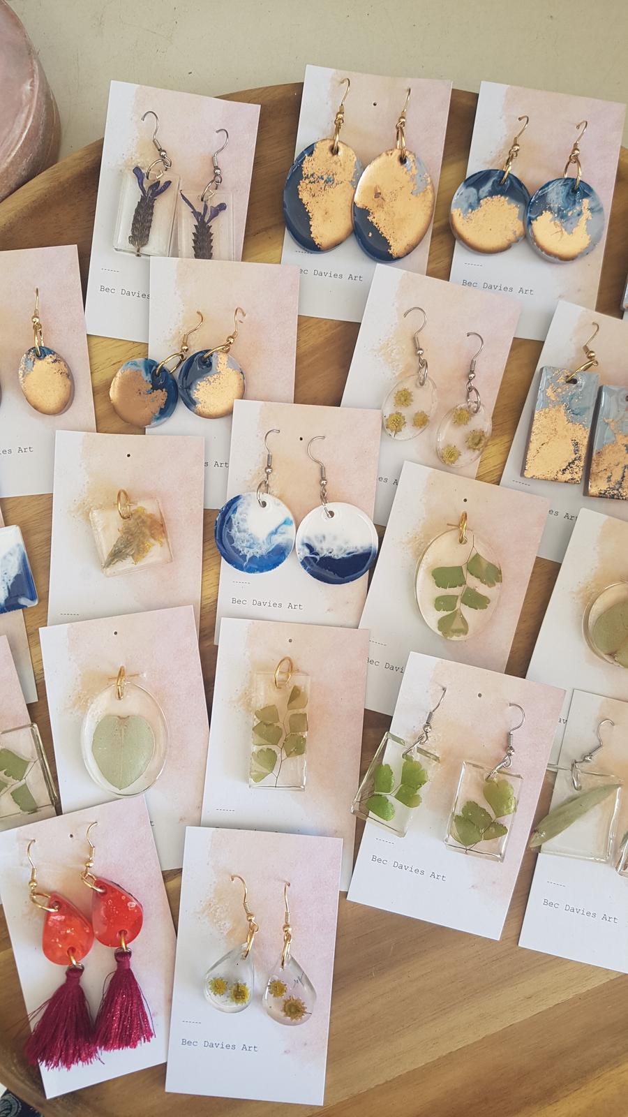 One of a kind resin jewels