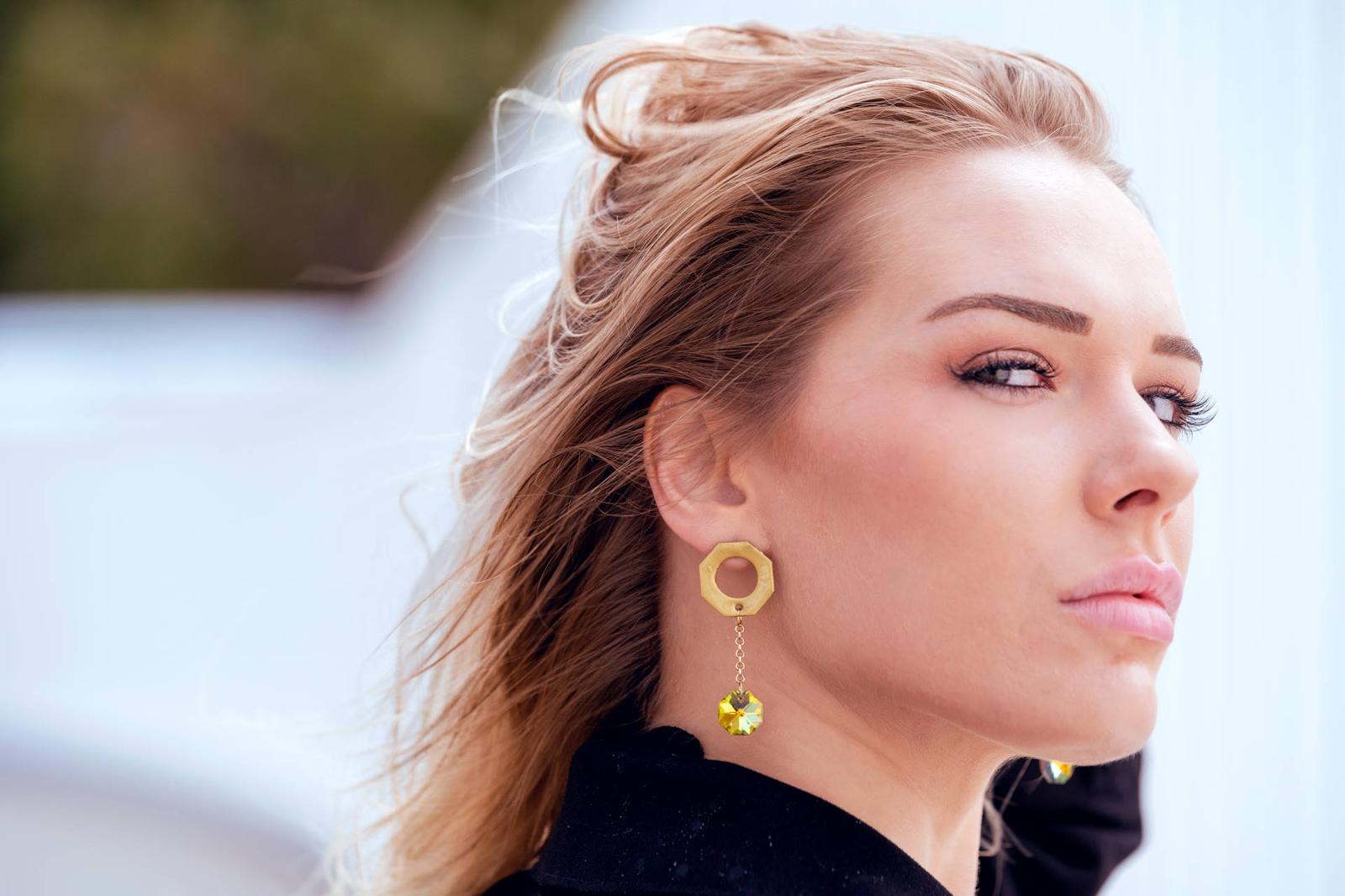Octagon Earrings Gold