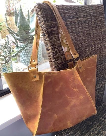 Custom made Camel Leather bag by Blossom and Bee Boutique
