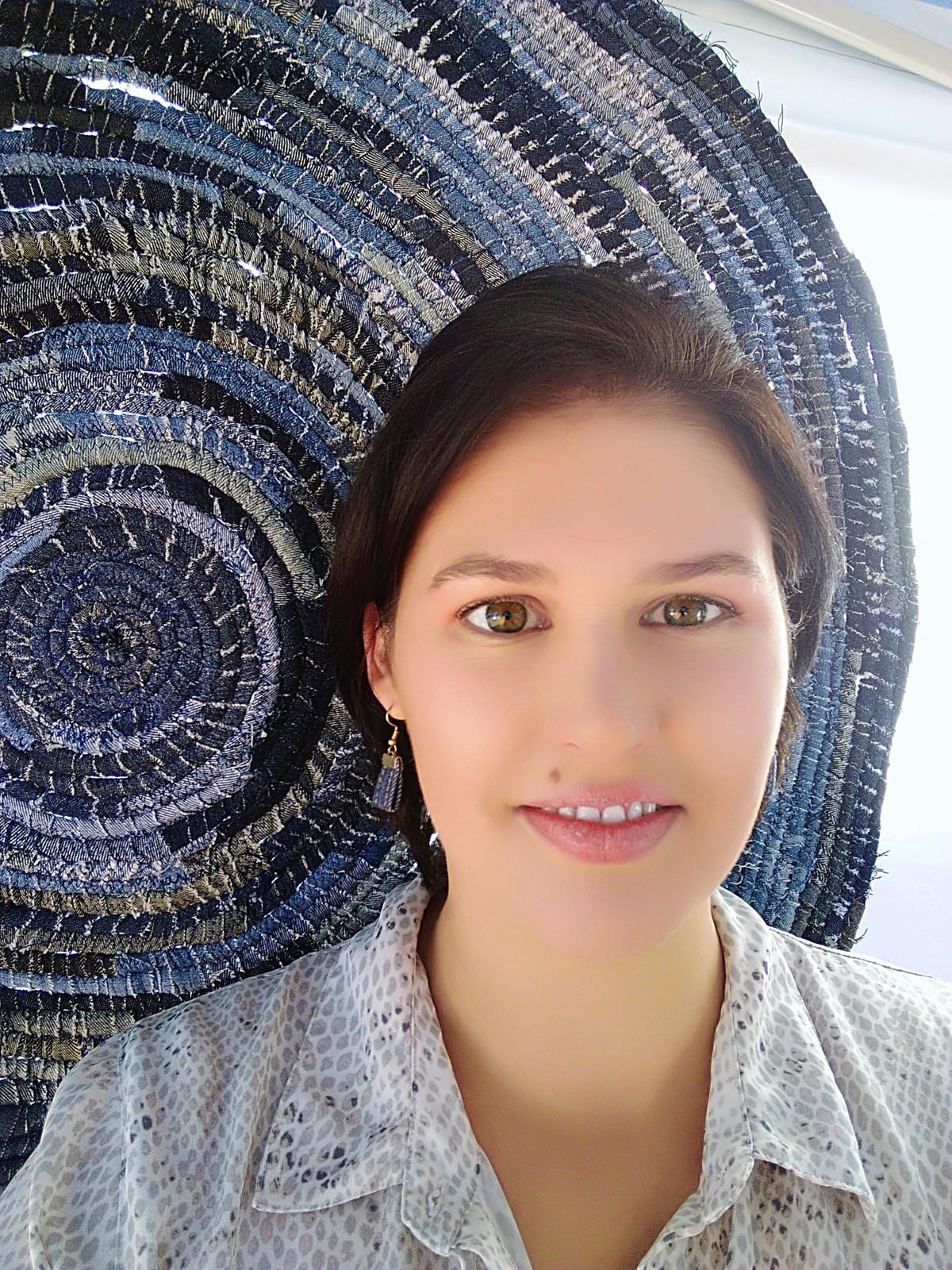 Handmade rug from denim