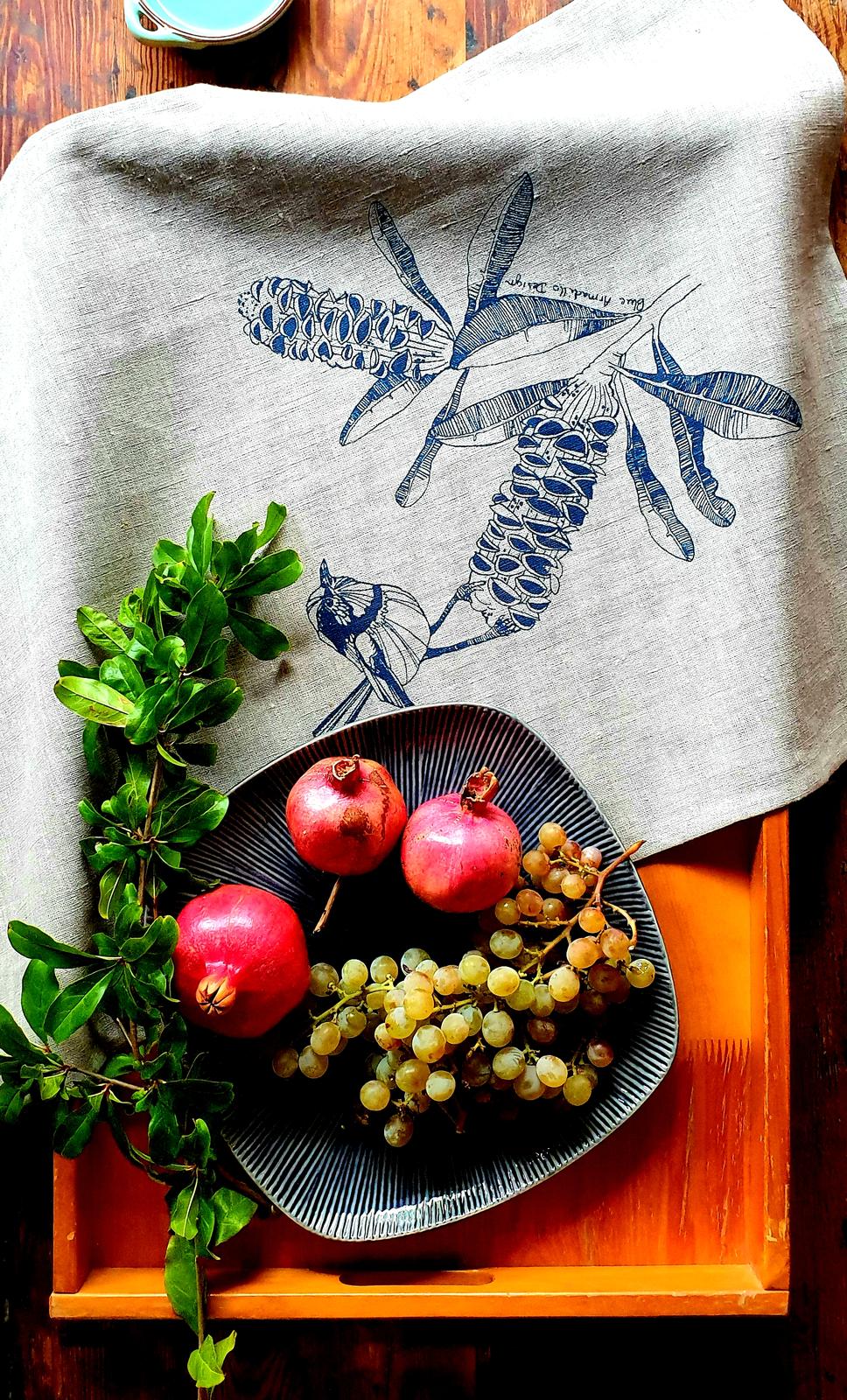 Blue Wren Tea Towel