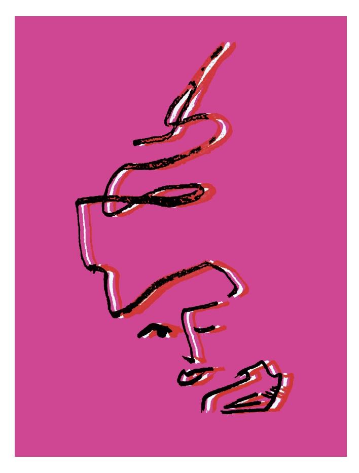 Pink abstract face