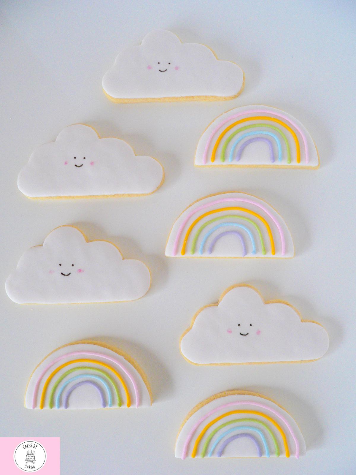 Rainbow + cloud cookies