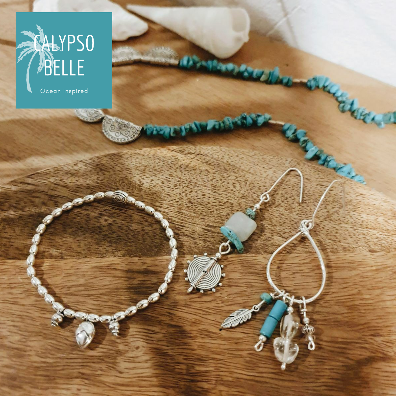 Turquoise stone and silver jewellery