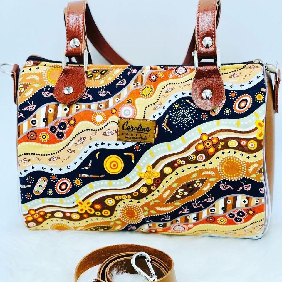 Barrel Handbag | Shoulder/Crossbody | MALLAWA Aboriginal