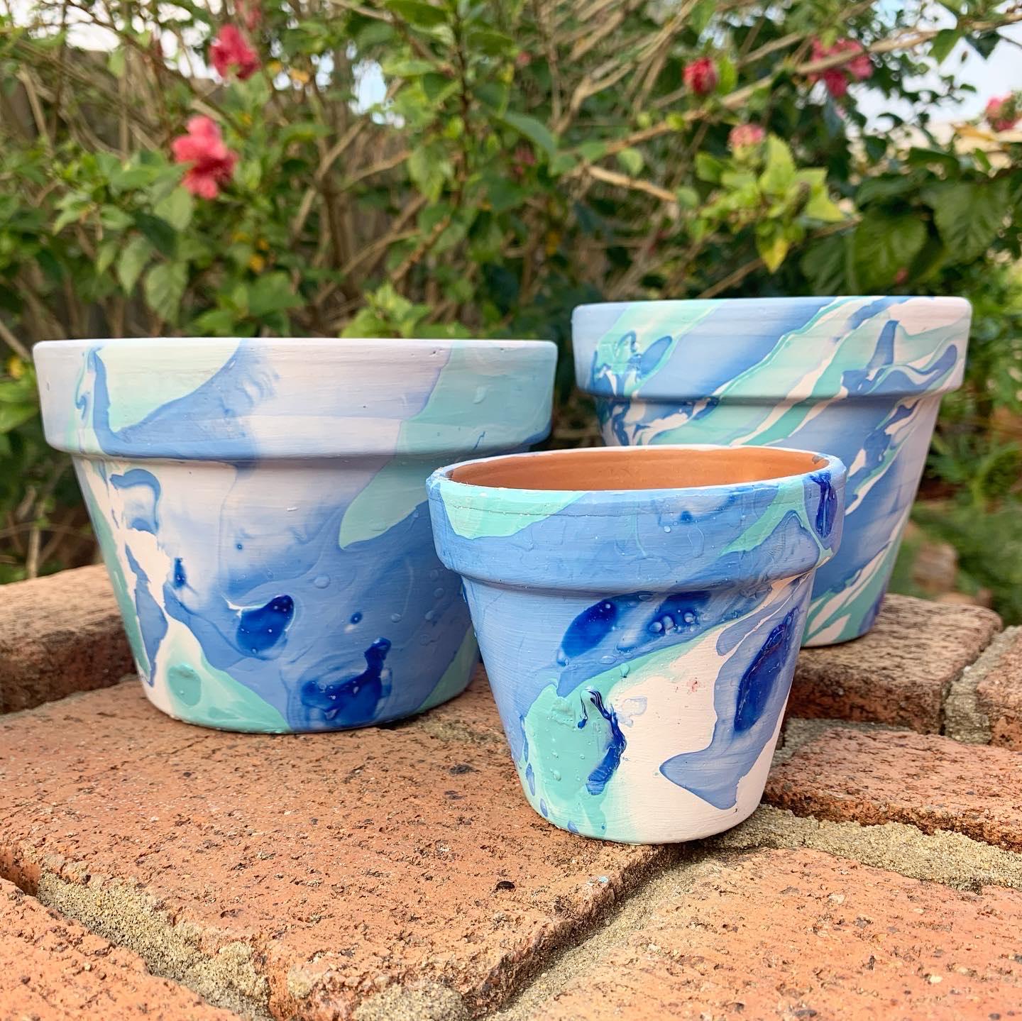 Marble Plant Pots | Planters | Colourful | Decor | Marble Planter | Plant Pot